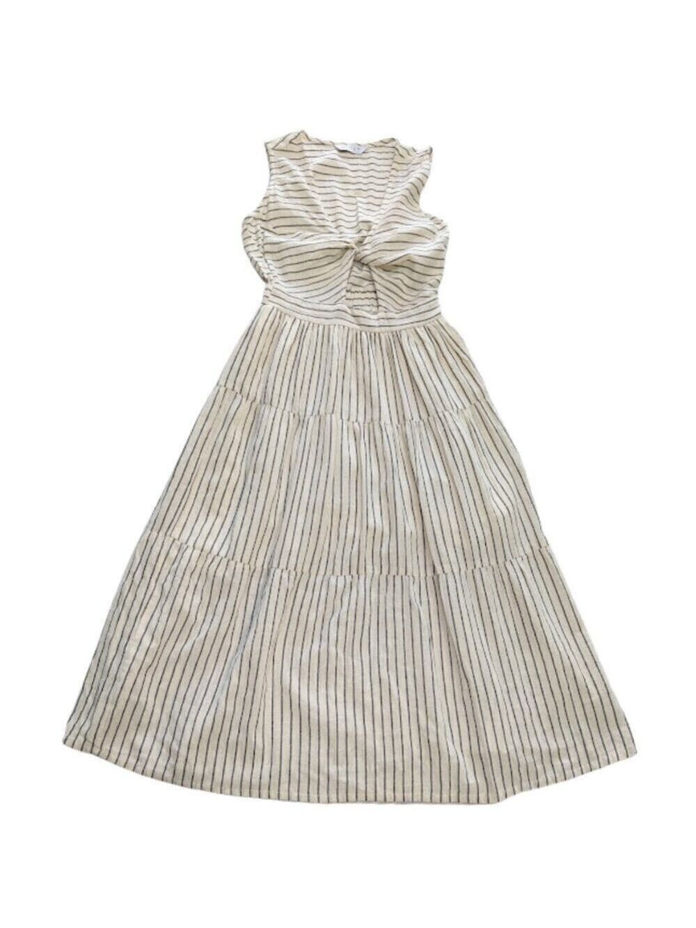 Compañía Fantástica Striped Cotton Sleeveless Cutout Midi Dress – Size S